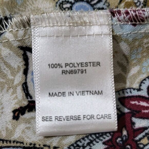 ROZ&ALI Paisley Print Shirt Womens Plus 2X Roll Tab Sleeves Careerwear- Western - Picture 13 of 14